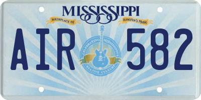 MS license plate AIR582