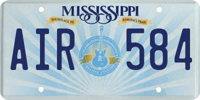 MS license plate AIR584