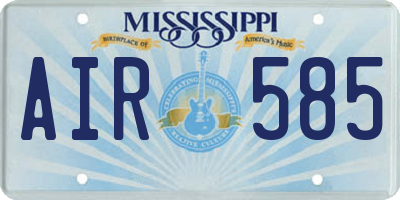 MS license plate AIR585