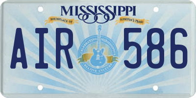MS license plate AIR586