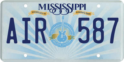 MS license plate AIR587