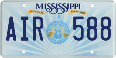 MS license plate AIR588