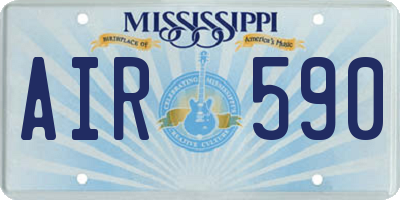 MS license plate AIR590