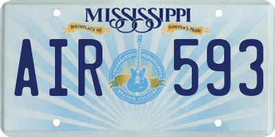 MS license plate AIR593