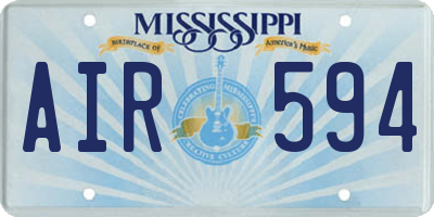 MS license plate AIR594