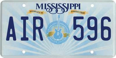 MS license plate AIR596