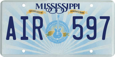 MS license plate AIR597