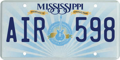 MS license plate AIR598