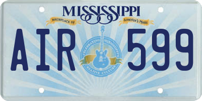 MS license plate AIR599