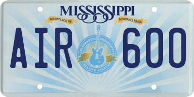 MS license plate AIR600