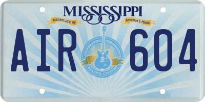 MS license plate AIR604