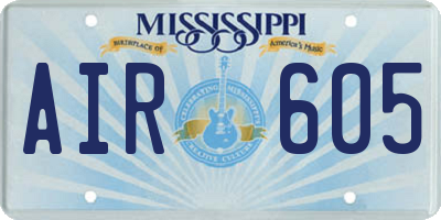 MS license plate AIR605