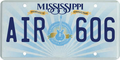 MS license plate AIR606