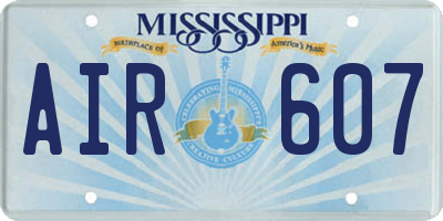MS license plate AIR607