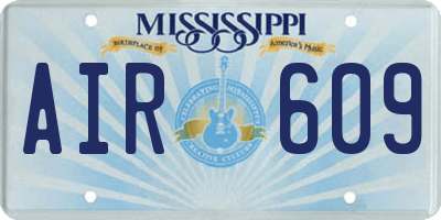 MS license plate AIR609