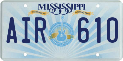 MS license plate AIR610