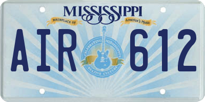 MS license plate AIR612