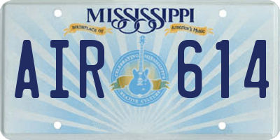 MS license plate AIR614