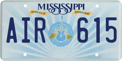 MS license plate AIR615