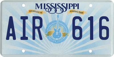 MS license plate AIR616