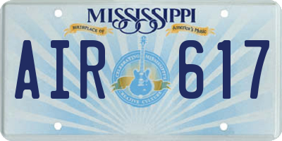 MS license plate AIR617