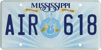 MS license plate AIR618