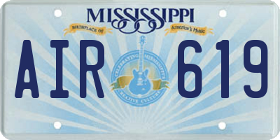 MS license plate AIR619
