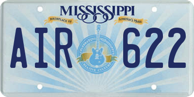 MS license plate AIR622