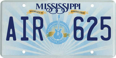 MS license plate AIR625