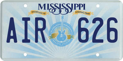 MS license plate AIR626