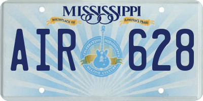 MS license plate AIR628