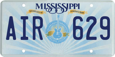 MS license plate AIR629