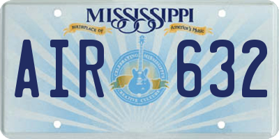 MS license plate AIR632