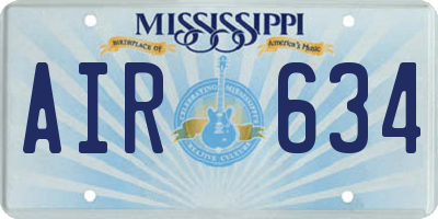 MS license plate AIR634