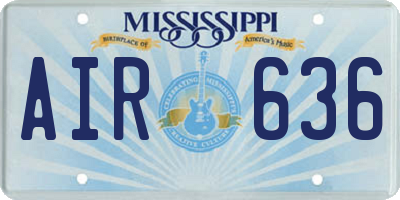 MS license plate AIR636