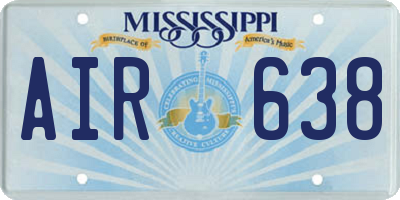 MS license plate AIR638