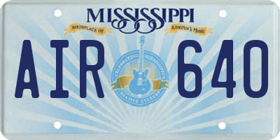 MS license plate AIR640