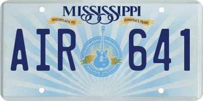 MS license plate AIR641