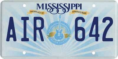 MS license plate AIR642