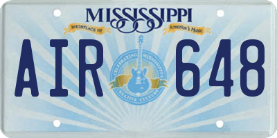 MS license plate AIR648
