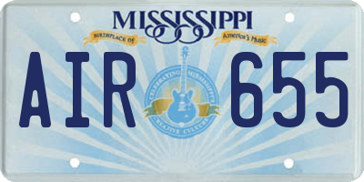 MS license plate AIR655