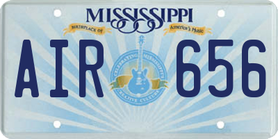 MS license plate AIR656