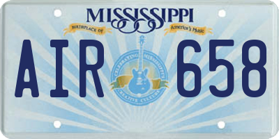 MS license plate AIR658