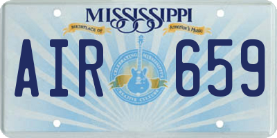 MS license plate AIR659