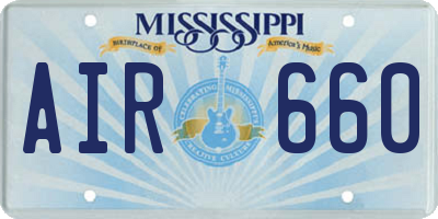 MS license plate AIR660