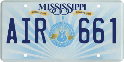 MS license plate AIR661