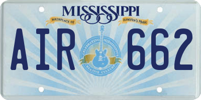 MS license plate AIR662