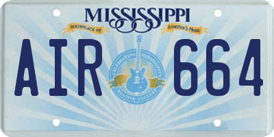 MS license plate AIR664