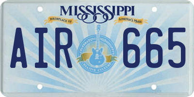 MS license plate AIR665