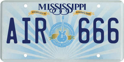 MS license plate AIR666